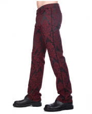 Aderlass Gothic Brokat Herrenhose bordeaux