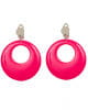 80s Earrings Neon Pink 