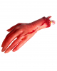 Blutige Hand mit Knochenstumpf 