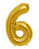 Folienballon Zahl 6 Gold 