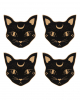 Mystic Cat Face Coasters Set Of 4 