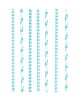 24 paper straws turquoise blue 