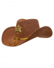 Brauner Sheriff Hut mit Stern & Goldquasten 