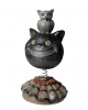 Vintage Halloween Bobble Head Katze mit Eule 15cm 