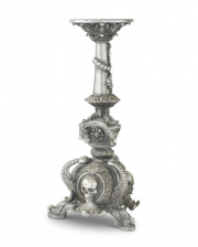 Altar Kerzenhalter mit Totenschädel & Fledermaus 52cm 