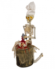 Animated Skeleton Chef With Butcher's Cleaver 30cm 