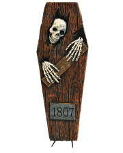 Breaking Out Skeleton In Coffin 69cm 