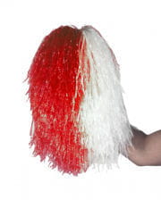 Cheerleader Pompon rot-weiß 