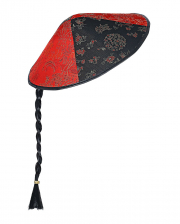 Chinesen Hut mit Zopf 