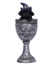 Coven Cup Hexenkatze mit Silber Kelch 15,7cm 