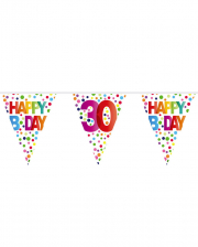 Colorful Happy B-Day 30 Pennant Garland 10m 