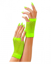 Fingerless Short Mesh Gloves Neon Green 