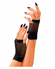 Fingerless Short Mesh Gloves Black 