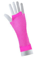 Netzhandschuh Neonpink - 80er Jahre Punk Accessoire Für Kostüme