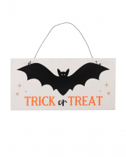 Bat Trick Or Treat Hanging Sign 