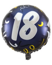 Folienballon 18 schwarz-gold 45cm 