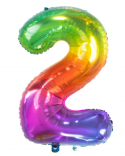 Foil Balloon Number 2 Rainbow 