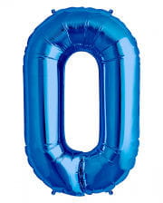 Folienballon Zahl 0 blau 