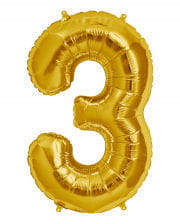 Gold Foil Balloon Number 3 