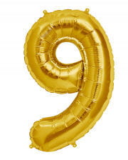 Folienballon Zahl 9 Gold 