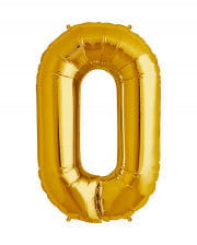 Gold Foil Balloon Number 0 