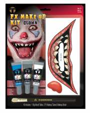 FX Make Up Kit Clown With Adhesive Tattoo