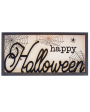 Geprägtes Happy Halloween Bild mit Holzrahmen 60x30cm 