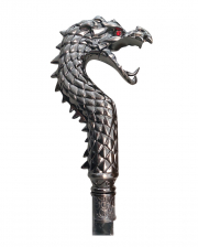 Walking Stick Silver Dragon With Red Eyes 