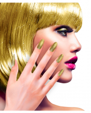 Glitter Fingernails Gold 12 Pcs. 