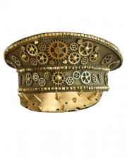 Steampunk Captain Hat With Studs Gold 