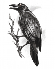 Gothic Glue Tattoo Raven 