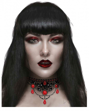 Gothic Vampire Glitter Stones Necklace Self Adhesive 