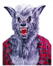 Grey werewolf mask with teeth 