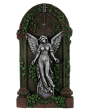Halloween Gravestone With Winged Angel Statue & Ivy 91cm