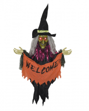 Halloween Witch Figure With Movement As Door Decoration 135cm 