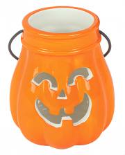 Halloween Ceramic Pumpkin Lantern Orange 13cm 