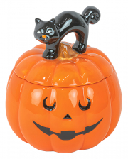 Halloween Pumpkin & Cat Cookie Jar 22cm 