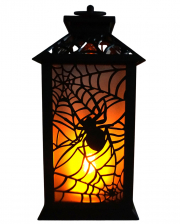 Halloween Laterne mit Spinne & Flammeneffekt 29,5cm 