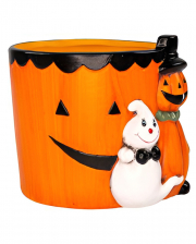 Halloween Ceramic Plant Pot With Ghost 16cm 