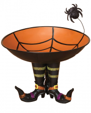 Halloween Candy Bowl On Witch Legs 