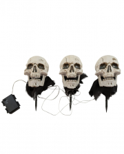 Halloween Skull With Ground Spike Set Of 3 