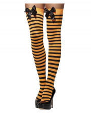 Halloween Overknees mit Schleife 