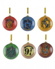Harry Potter Glitter Christmas Balls Set Of 6 
