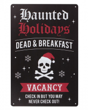 Haunted Holidays Dead & Breakfast Metal Sign 