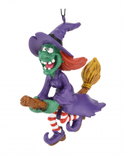 Witch On Broom Christmas Bauble 10cm 