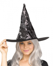 Witch Hat With Flip Sequins Silver