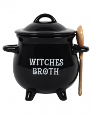 Witch Cauldron With Spoon As Soup Bowl 