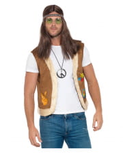 Hippie Vest With Fake Fur And Print 