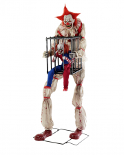 Horror Clown With Clown In Cage Animatronic 