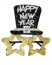 Happy New Year Brille golden 